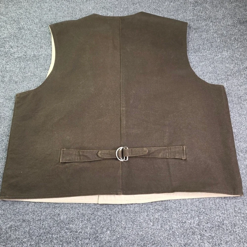 Frontier Classics Vest Mens 2XL Brown Double Breasted Western Steampunk Canvas